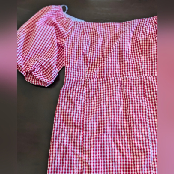 Vici Rosie Gingham Off The Shoulder Mini - Picture 4 of 16
